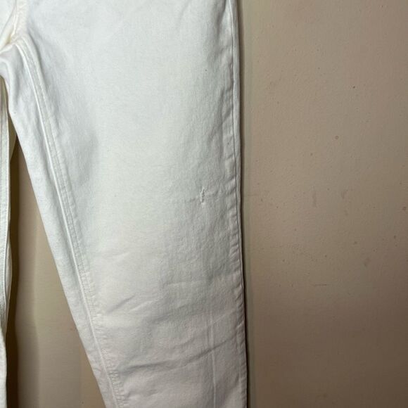 Paige Sarah Straight Ankle White Distressed Jeans - Picture 4 of 8